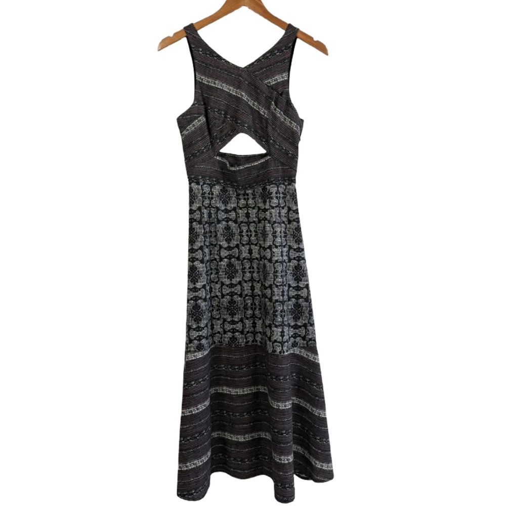 Free People Tribal Tale Mixed Print Cutout Midi Dress Size Small - Picture 8 of 13